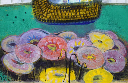 箱根寿保「花の贈りもの」油絵・F6号　拡大画像4