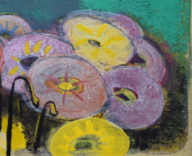 箱根寿保「花の贈りもの」油絵・F6号　拡大画像6