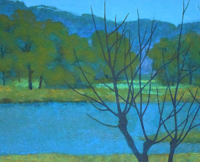 濱田（浜田）昇児「早春」日本画・P10号　拡大画像1