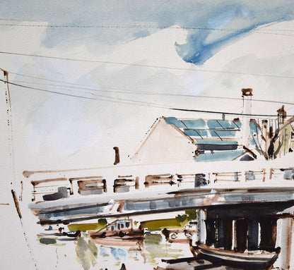 浜田泰介「Otaru（小樽）」水彩画・10号　拡大画像1