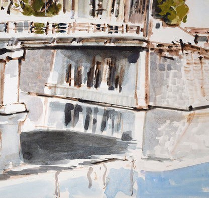 浜田泰介「Otaru（小樽）」水彩画・10号　拡大画像5