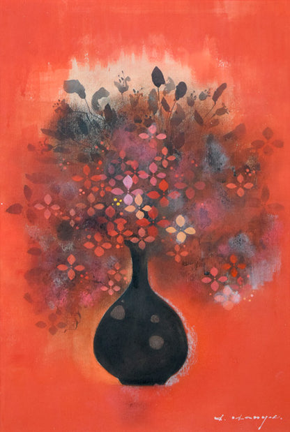 羽生輝「花」彩色画・8号　作品全体拡大画像