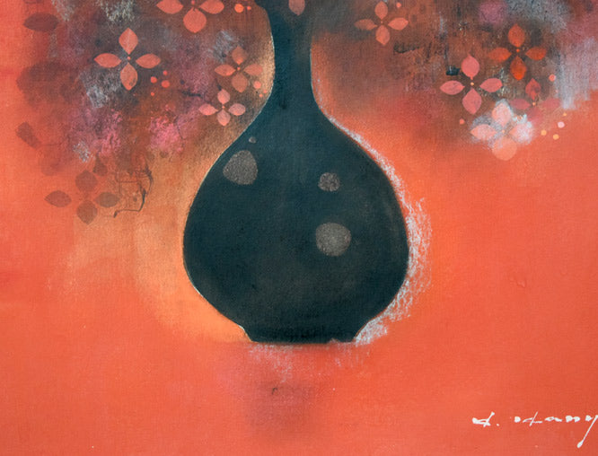 羽生輝「花」彩色画・8号　拡大画像4