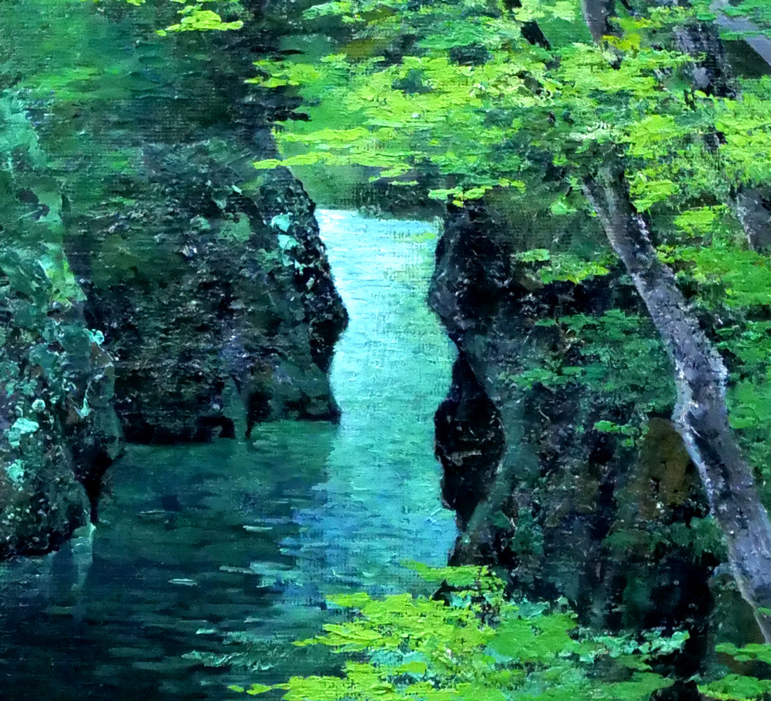 原田彰夫「こおろぎ橋（石川県・山中温泉）」油絵・F6号　拡大画像4