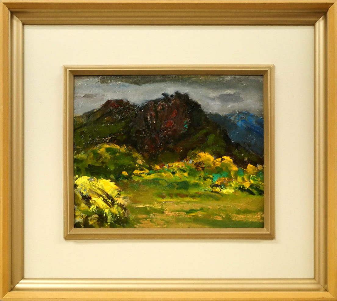 原義行「風景（1974）」油絵・F3号
