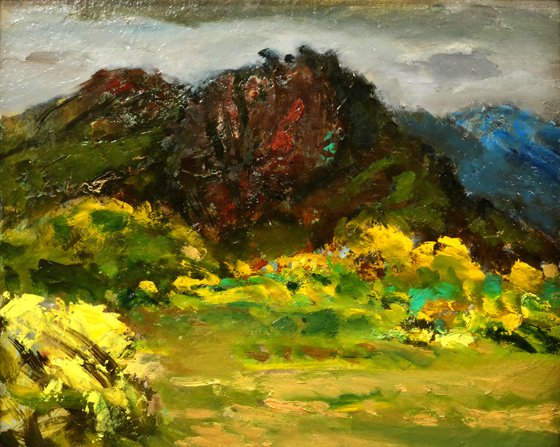 原義行「風景（1974）」油絵・F3号　作品全体画像