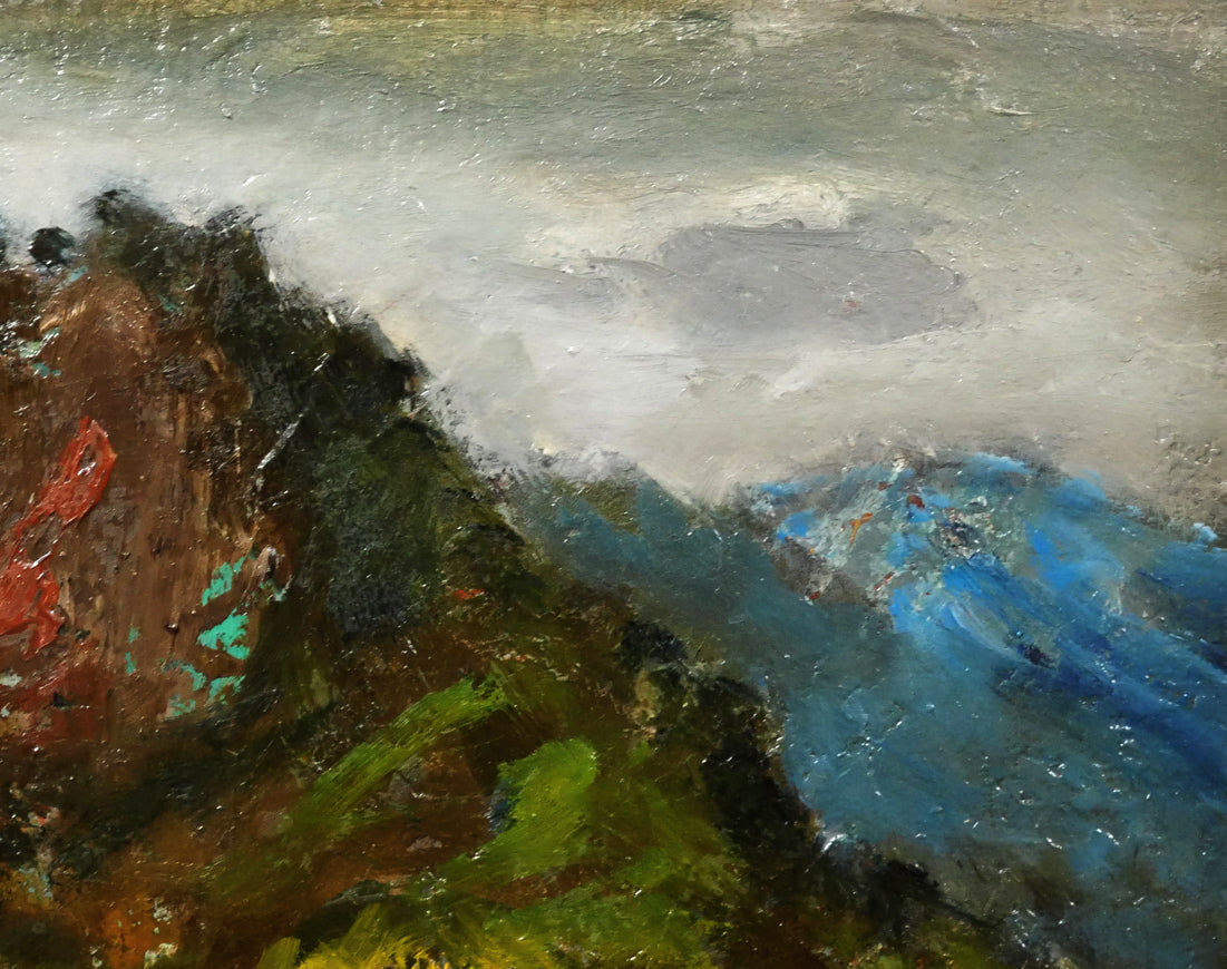 原義行「風景（1974）」油絵・F3号　拡大画像2