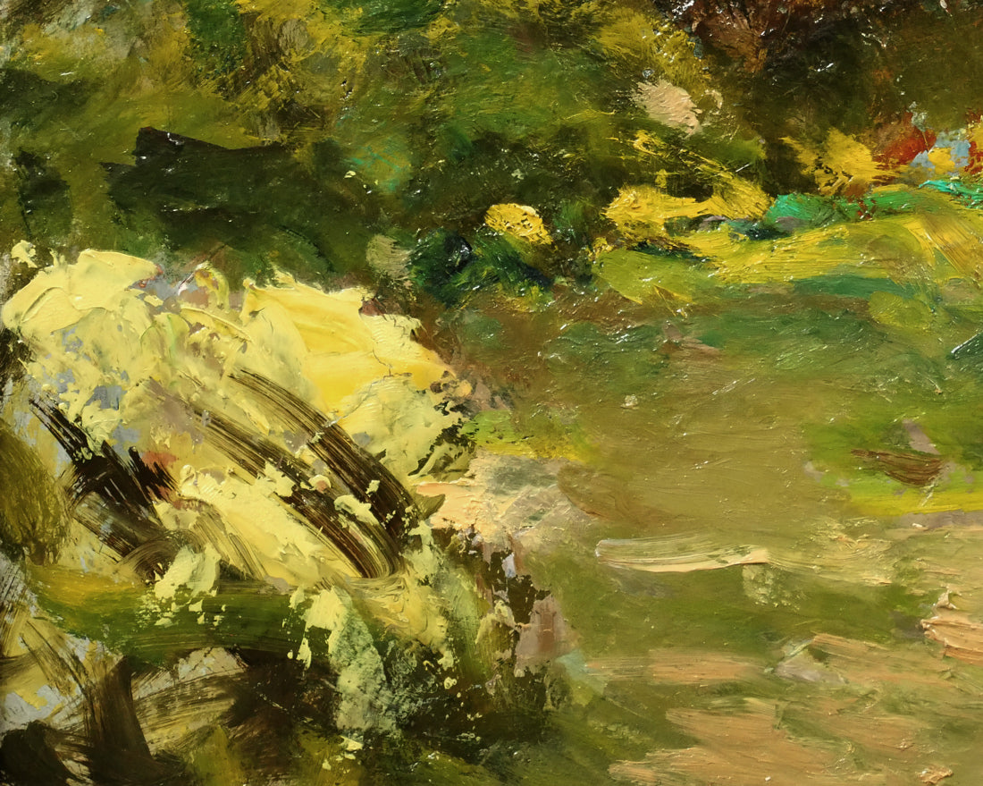 原義行「風景（1974）」油絵・F3号　拡大画像3
