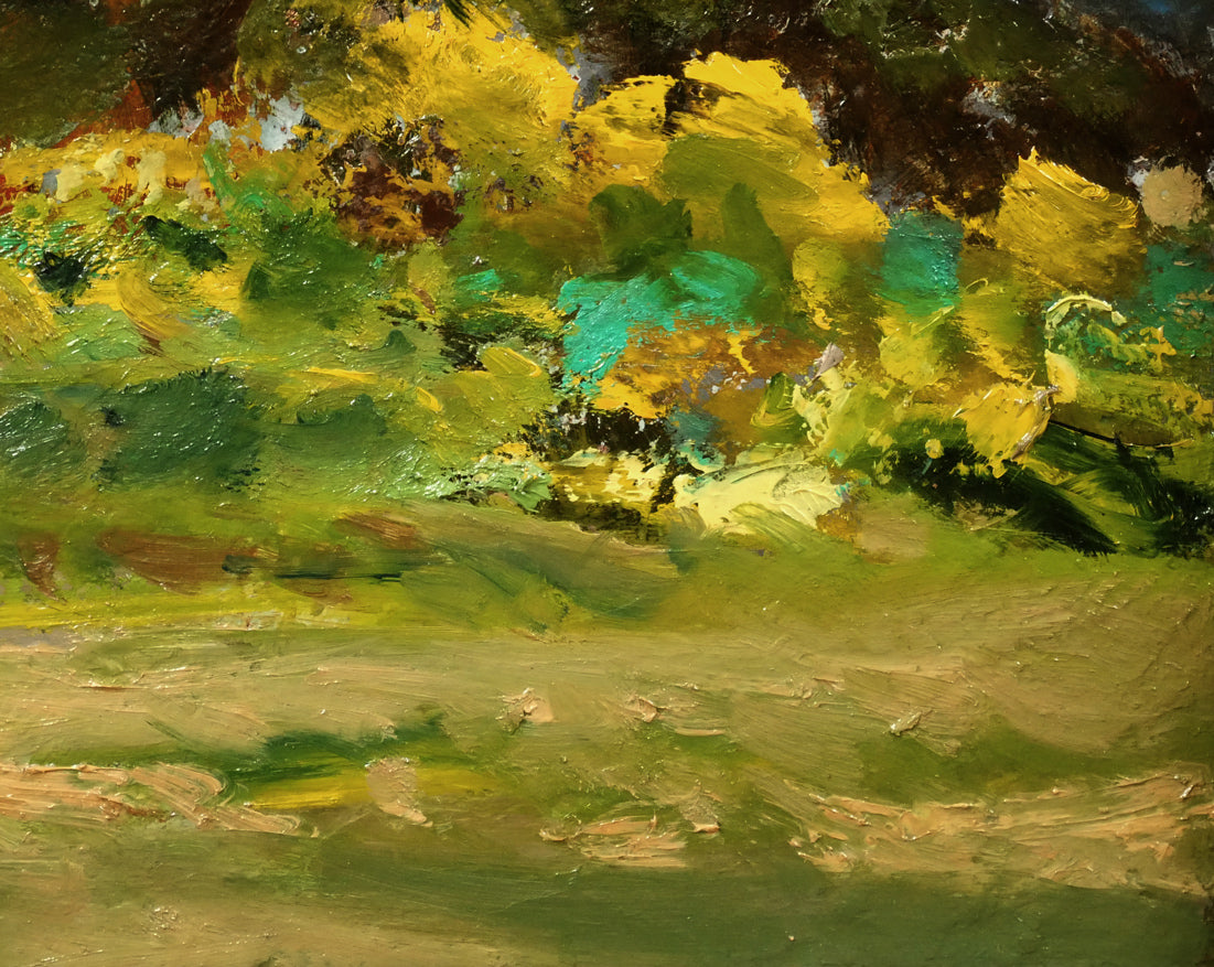 原義行「風景（1974）」油絵・F3号　拡大画像4
