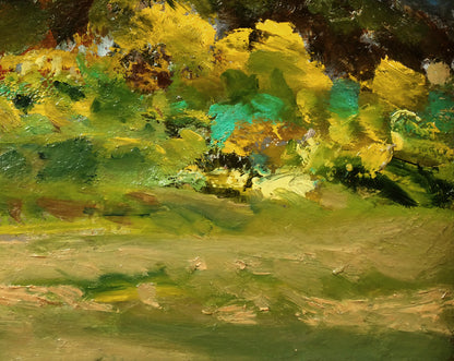 原義行「風景（1974）」油絵・F3号　拡大画像4