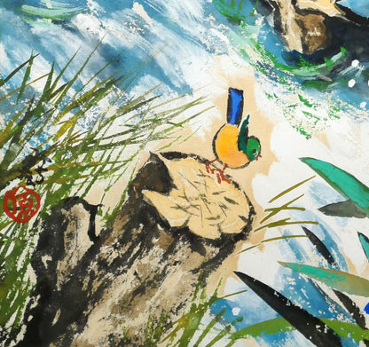 はらみちを「母さんはボクの河だ」水彩画・5号　拡大画像6