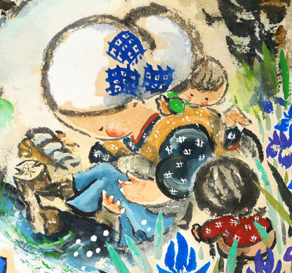 はらみちを「母さんはボクの河だ」水彩画・5号　拡大画像4