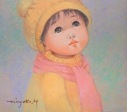 はしぐちみよこ（橋口美代子）「雲にのりたい」油絵・SM　拡大画像2
