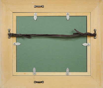 橋本篁丘「バラ」日本画・ミニチュア（10.8×15cm）　額縁裏側画像