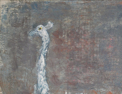 橋本三郎「白孔雀」油絵・F4号　拡大画像1