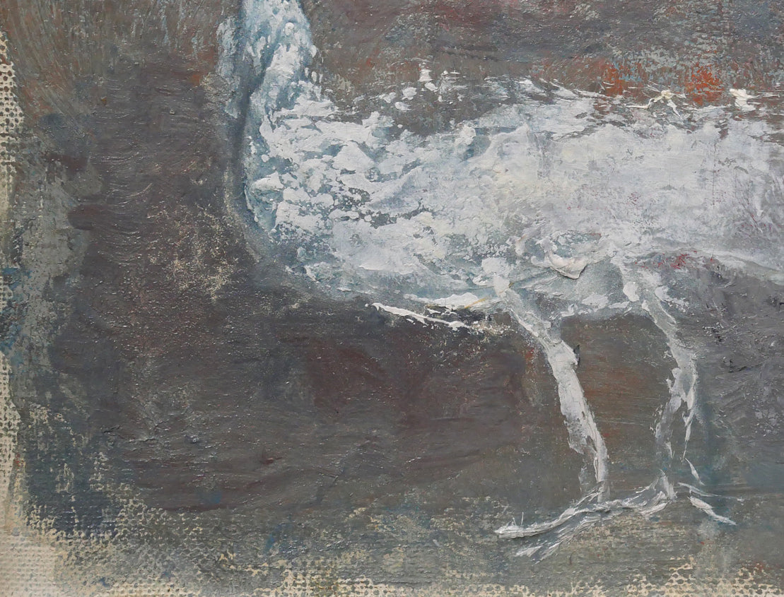 橋本三郎「白孔雀」油絵・F4号 絵画買取・販売の小竹美術