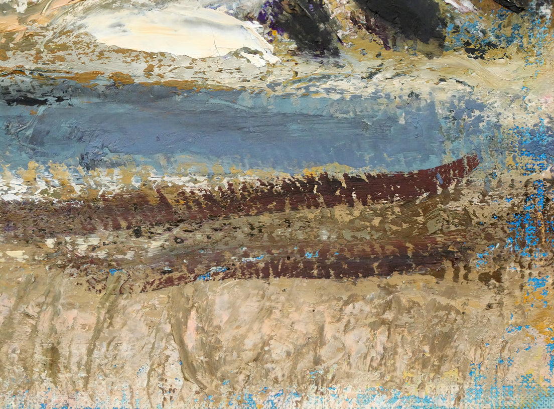 橋本三郎「残雪駒ヶ岳」油絵・F4号　拡大画像4