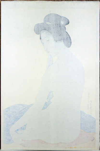 橋口五葉「浴後之女」木版画　作品シート全体画像（裏）