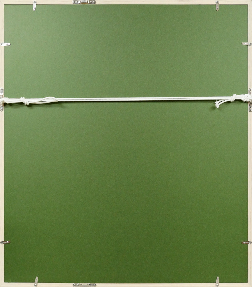 早川義孝「アトリエの中で」油絵・F10号　額縁裏側画像