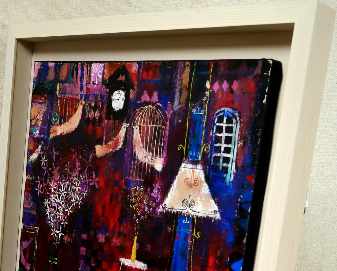 早川義孝「アトリエの中で」油絵・F10号　額装画像1