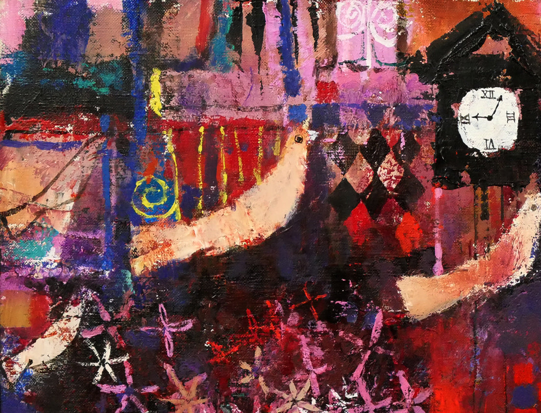 早川義孝「アトリエの中で」油絵・F10号　拡大画像1