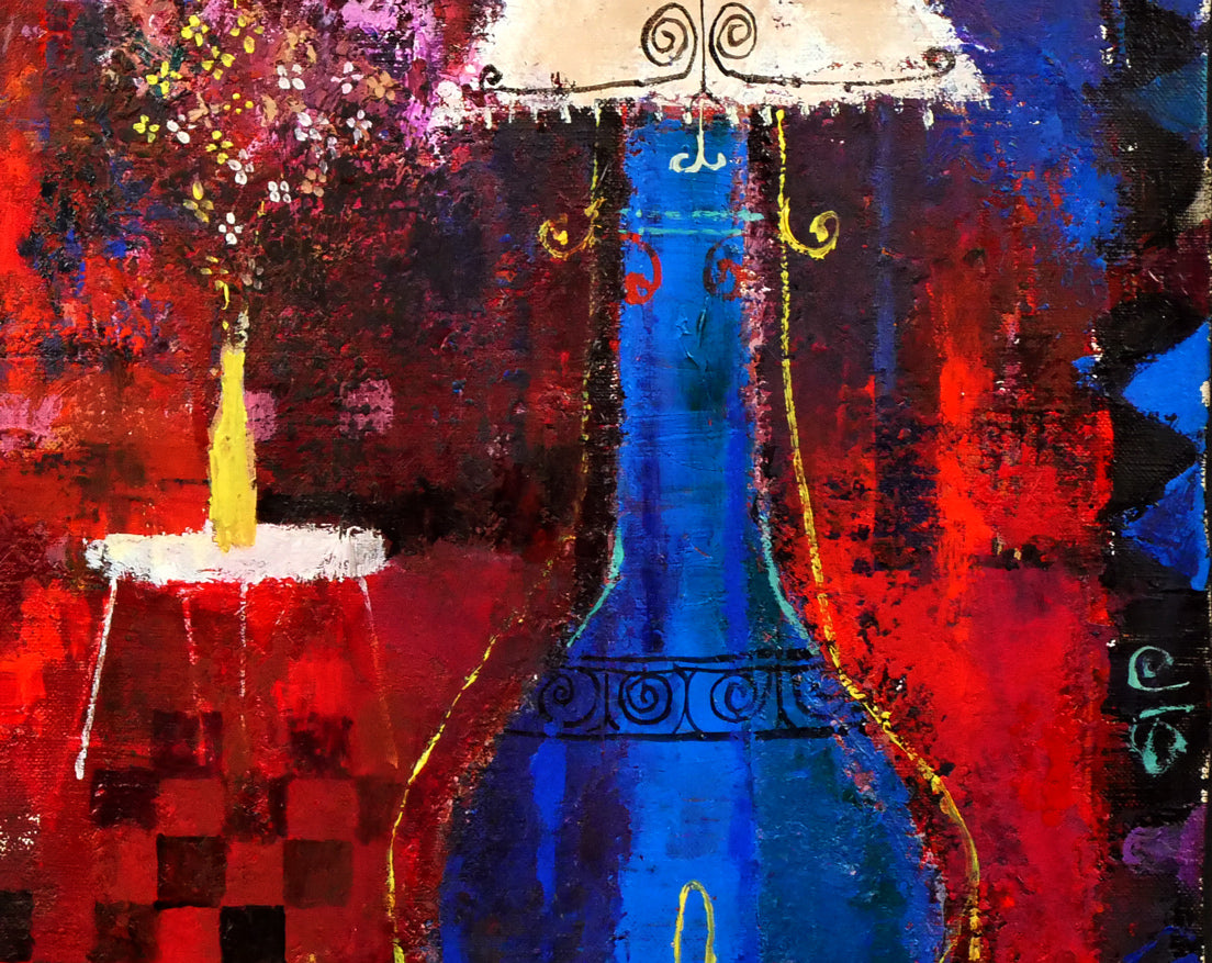 早川義孝「アトリエの中で」油絵・F10号　拡大画像4