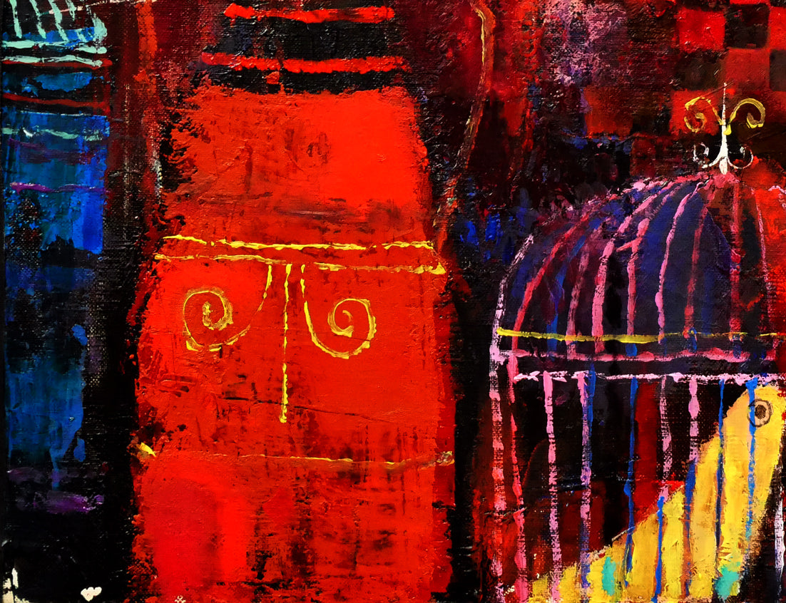 早川義孝「アトリエの中で」油絵・F10号　拡大画像5