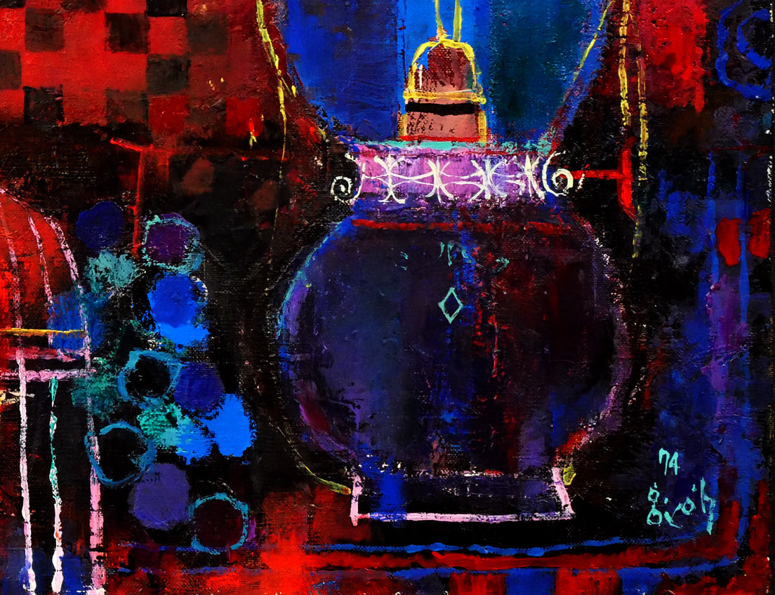 早川義孝「アトリエの中で」油絵・F10号　拡大画像6