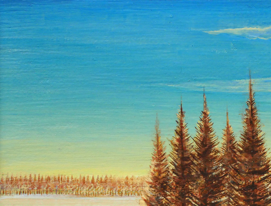 羽山雅愉「雪原風景」油絵・SM　拡大画像1