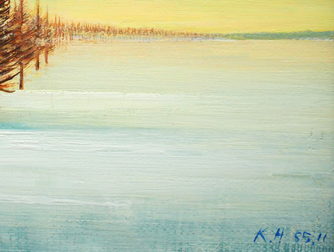 羽山雅愉「雪原風景」油絵・SM　拡大画像4