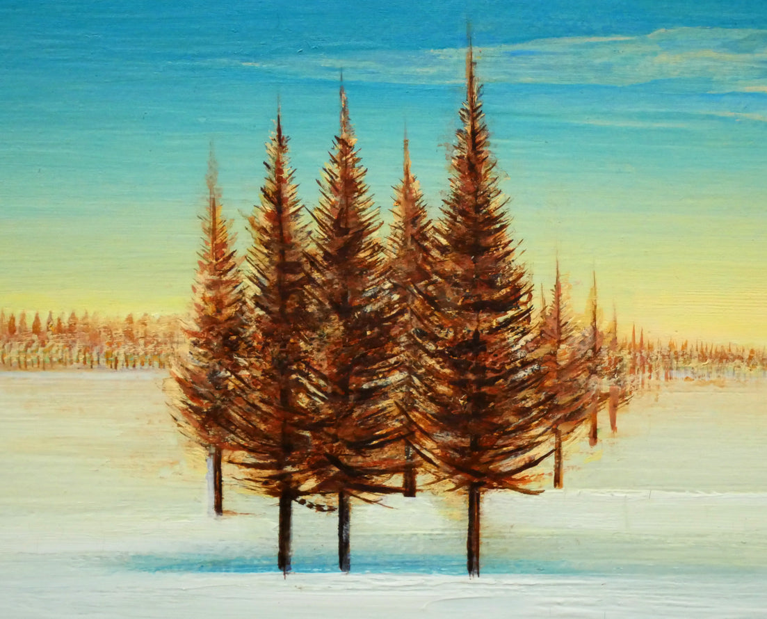 羽山雅愉「雪原風景」油絵・SM　拡大画像5