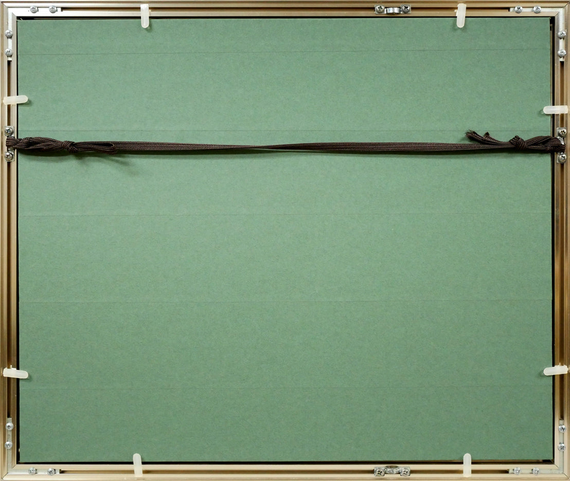 羽山雅愉「雪原風景」油絵・SM　額縁裏側画像