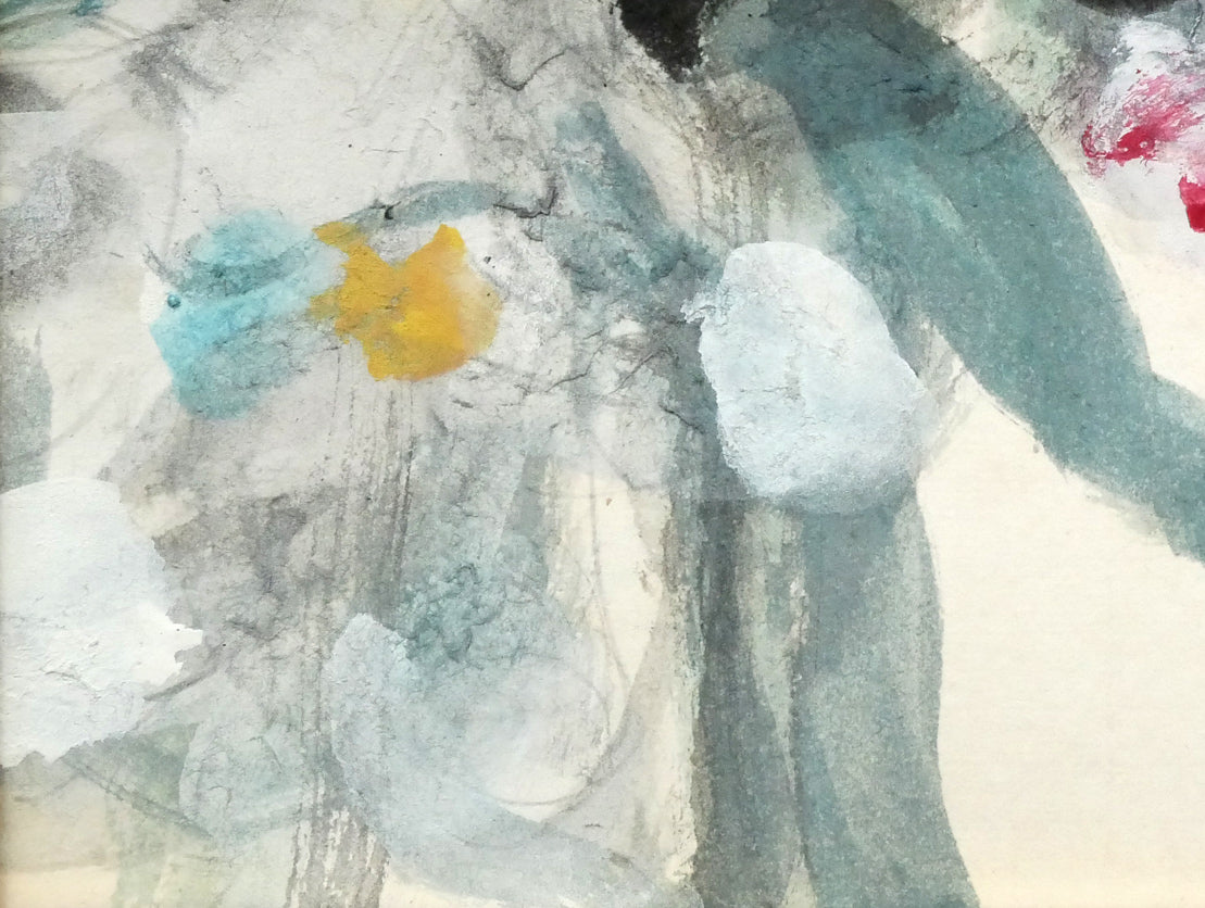 林武「花」墨・ガッシュ・紙　拡大画像5