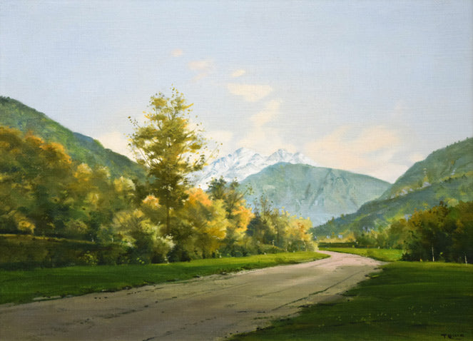 林朝路「スイス風景」油絵・P8号　作品全体拡大画像