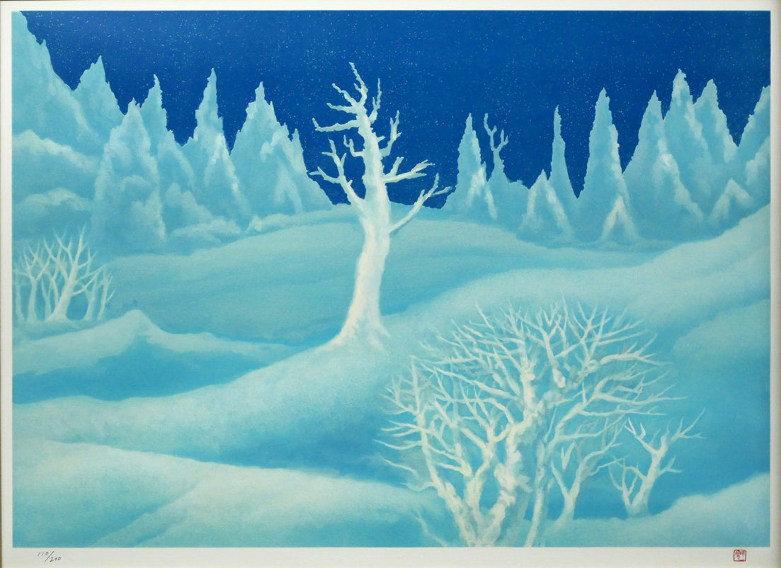 東山魁夷「月光」リトグラフ　作品全体画像