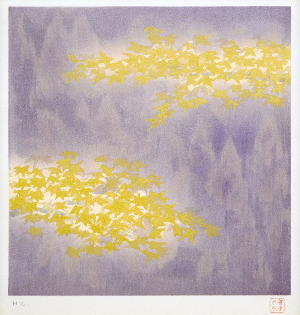 東山魁夷「京の秋」木版画　作品全体拡大画像