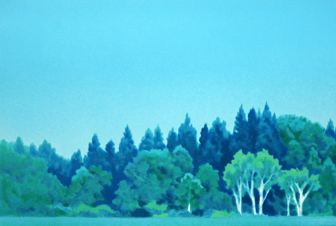 東山魁夷「静映」リトグラフ　拡大画像1