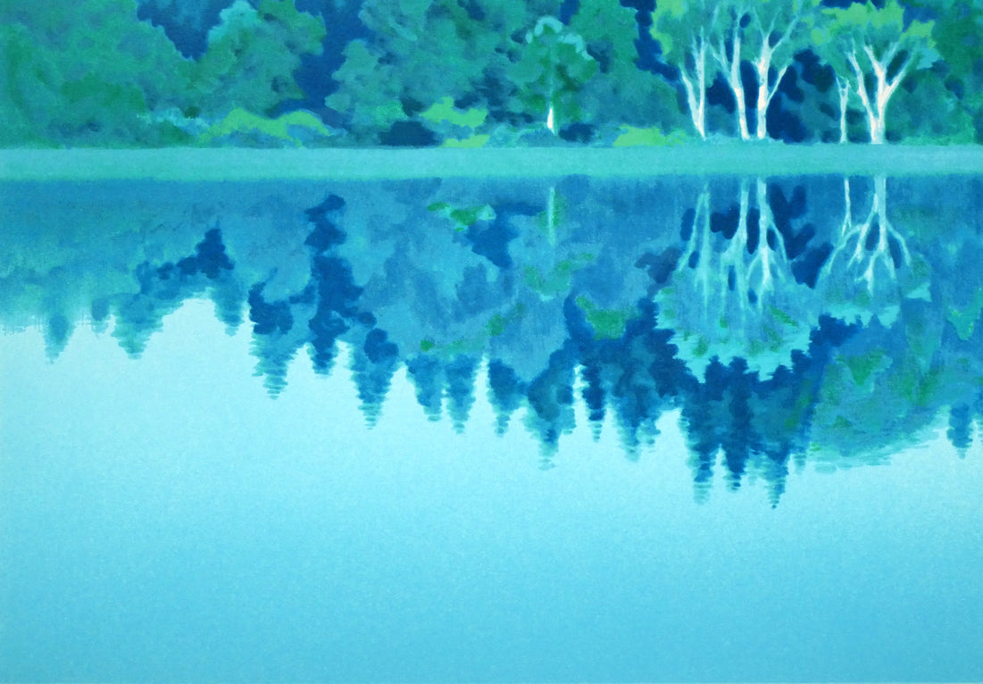 東山魁夷「静映」リトグラフ　拡大画像3
