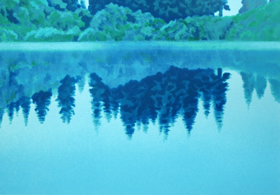 東山魁夷「静映」リトグラフ　拡大画像4