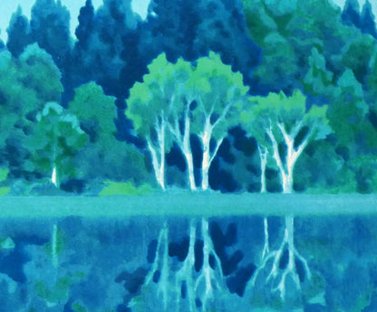 東山魁夷「静映」リトグラフ　拡大画像5