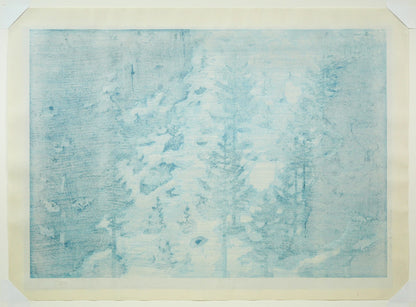 東山魁夷「雪の後」木版画　作品シート全体画像（裏）
