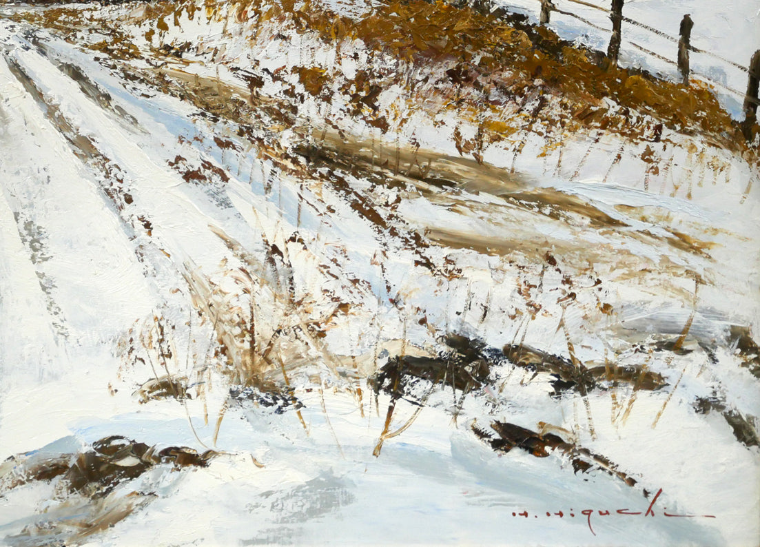 樋口洋「灯台への道 能取（画集掲載作）」油絵・M20号 絵画買取・販売
