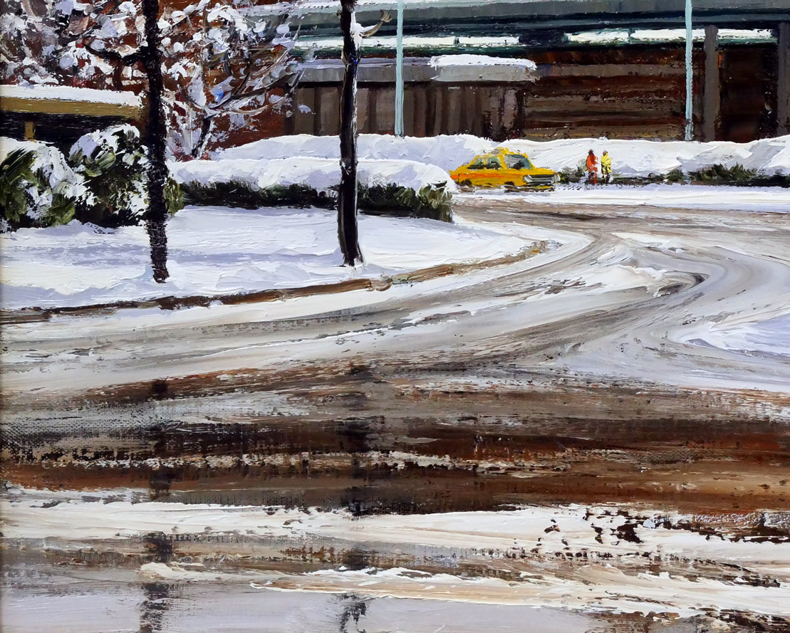 樋口洋「雪の東京駅」油絵・F8号　拡大画像5