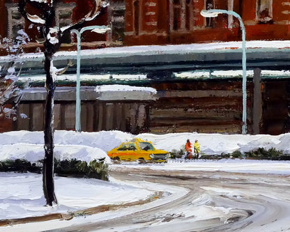樋口洋「雪の東京駅」油絵・F8号　拡大画像6