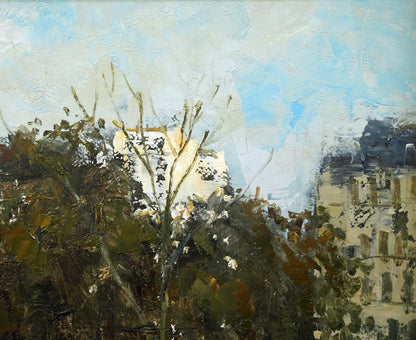 平井和夫「パリの街」油絵・F4号　拡大画像2