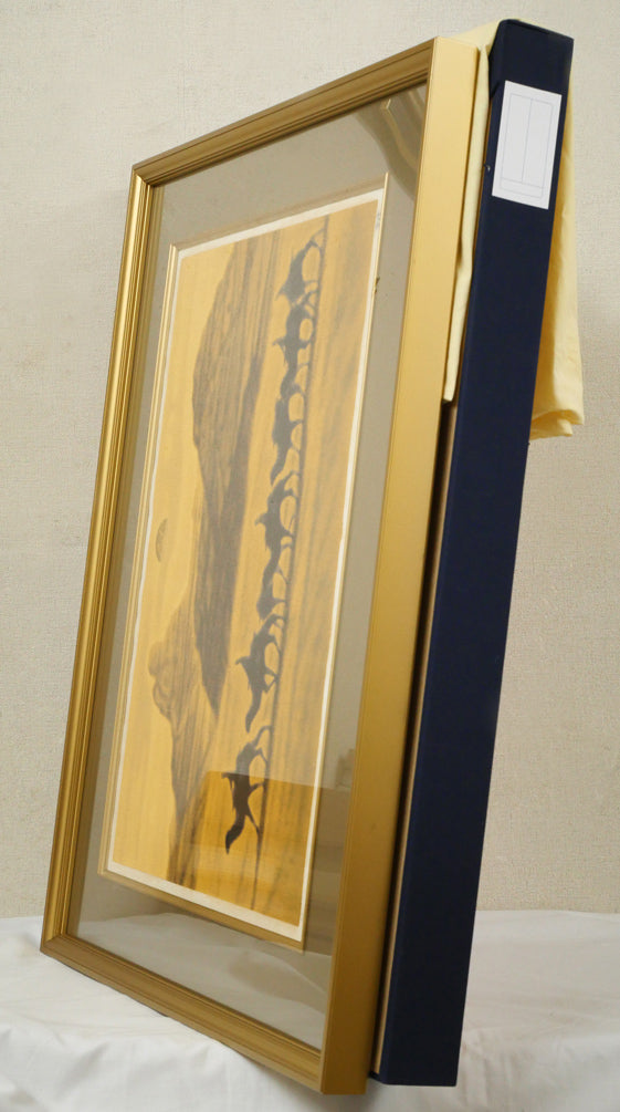 平山郁夫「楼蘭」シルクスクリーン版画　付属品画像（黄袋、布タトウ箱付き）