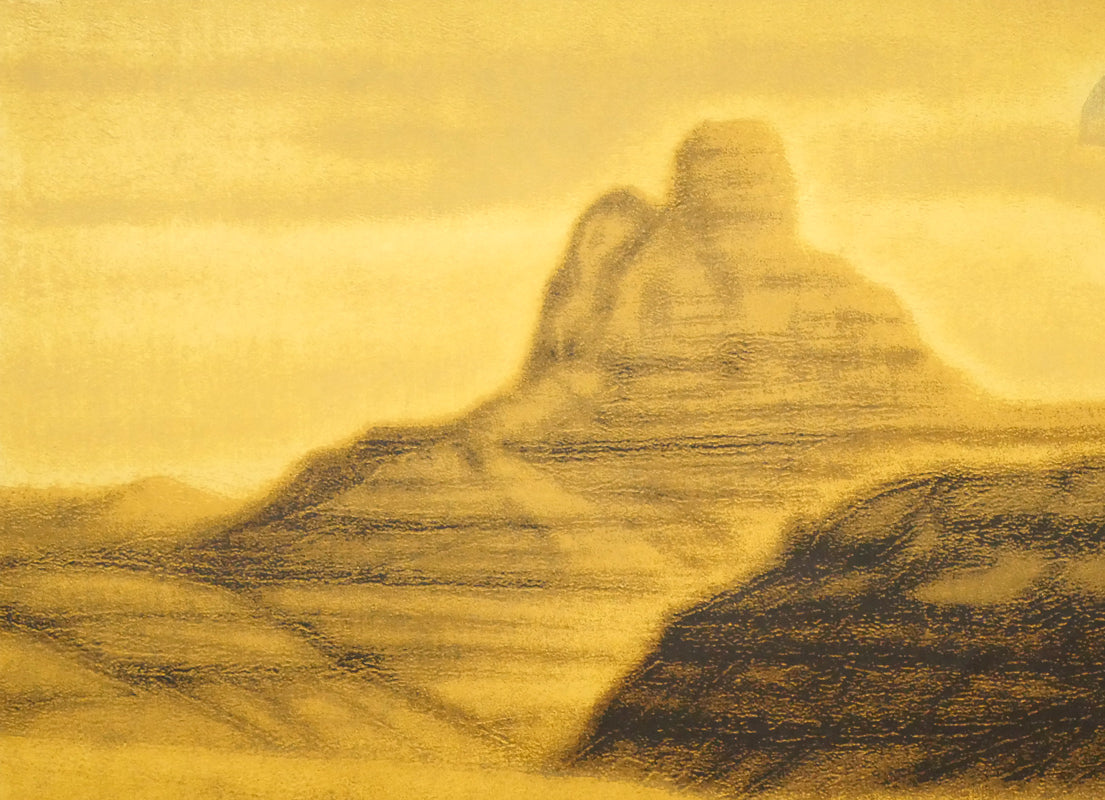 平山郁夫「楼蘭」シルクスクリーン版画　拡大画像1