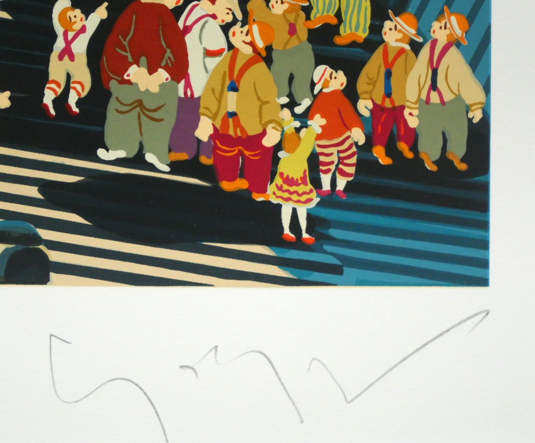 山形博導（ヒロヤマガタ）「家路」シルクスクリーン版画　本人直筆鉛筆サイン拡大画像