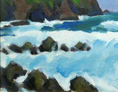 本田英夫「神威岬の荒磯（積丹）」油絵・F8号　拡大画像3