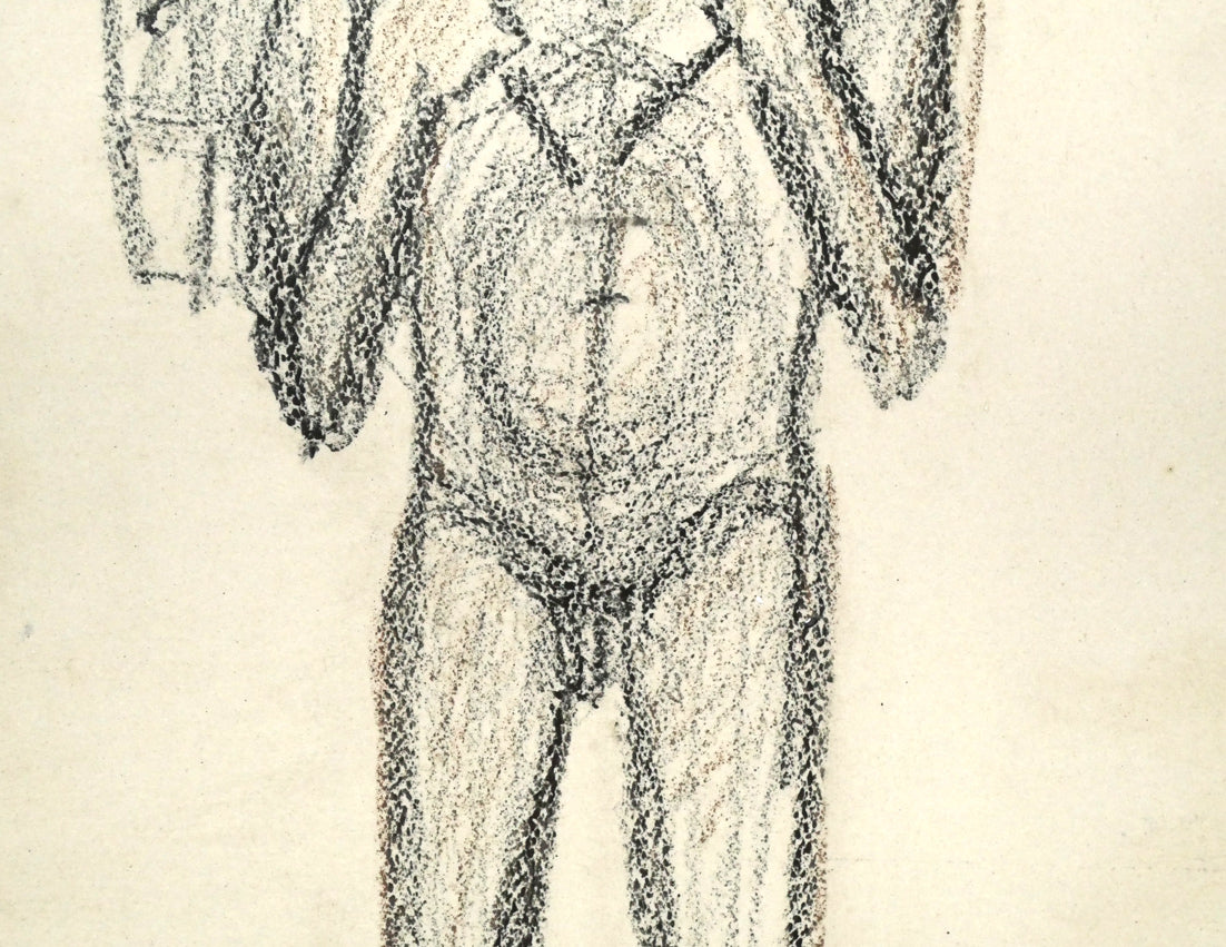 本田明二「けものを背負う男」陶板画レリーフ作品　拡大画像2